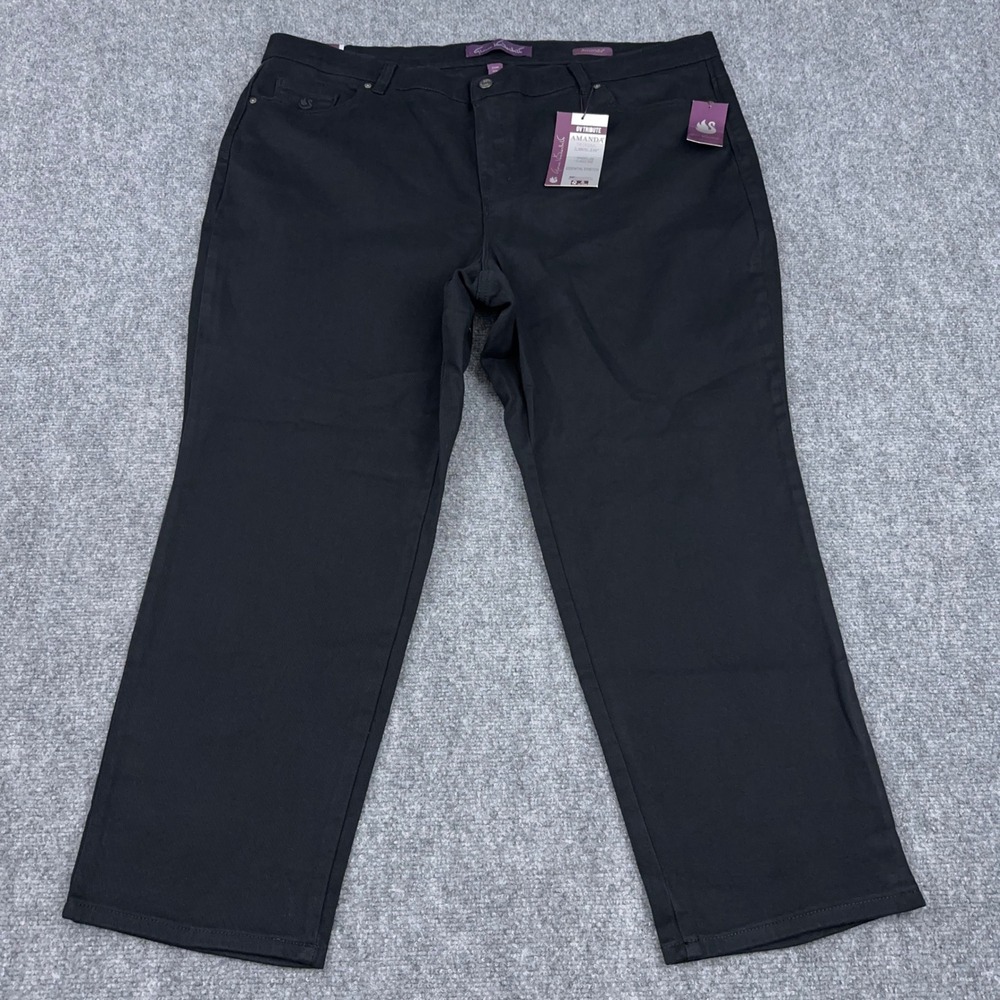 Gloria Vanderbilt Solid Black Straight-Leg Jeans